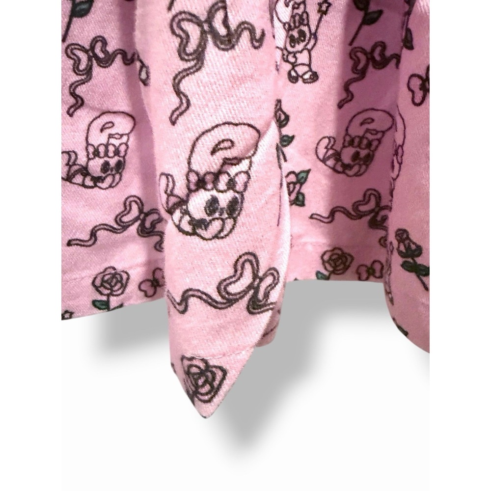 Lazy Oaf Curve Dress Size 18 Pink Cartoon Print Ruffle Sleeve Mini Dress NWT - Picture 6 of 16